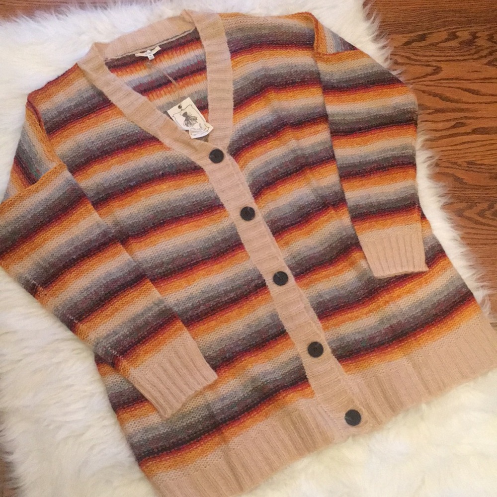 Easel Colorful Buttondown Cardigan - Picture 10 of 13